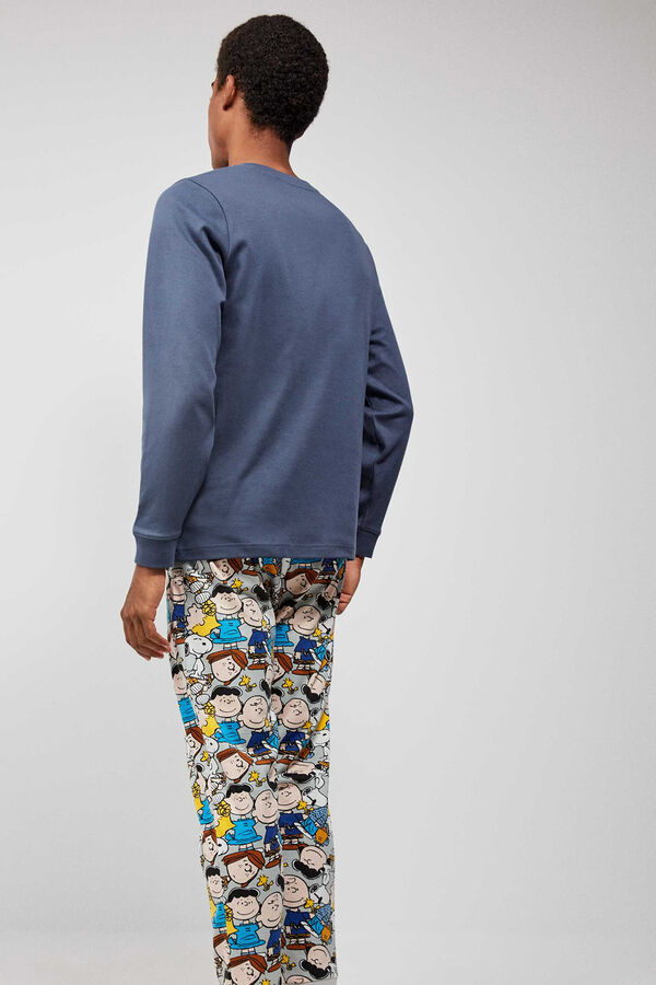 Gisela Pijama largo de hombre Snoopy gris