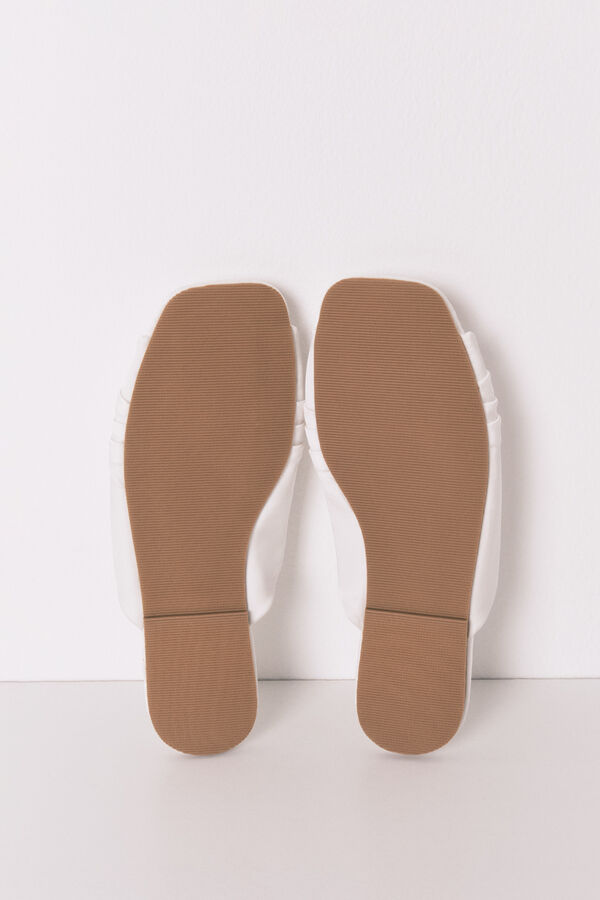 Women'secret Chinelos de casa cetim branco bege