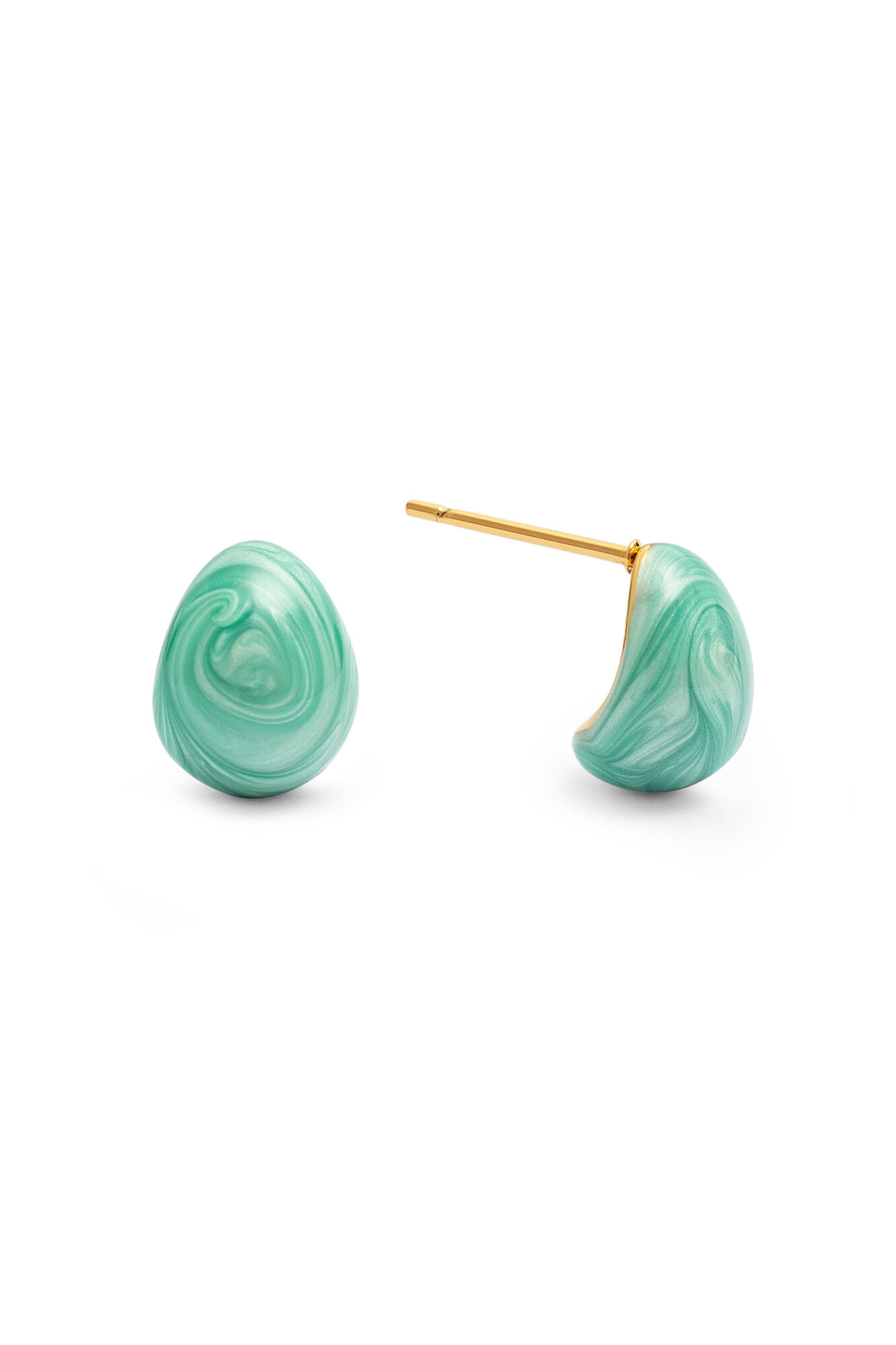 Singularu Pendientes Gota Enamel Alea Acero Ba&ntilde;o Oro