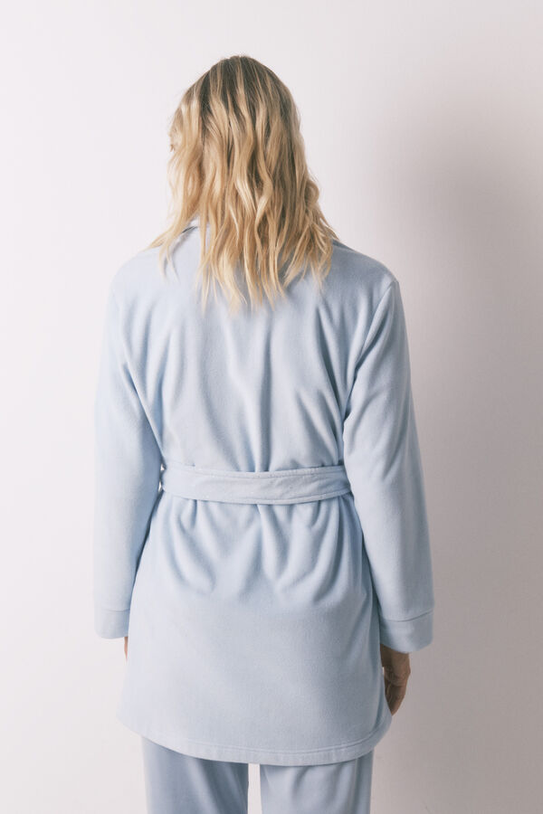 Women'secret Robe midi de veludo azul com glitter azul