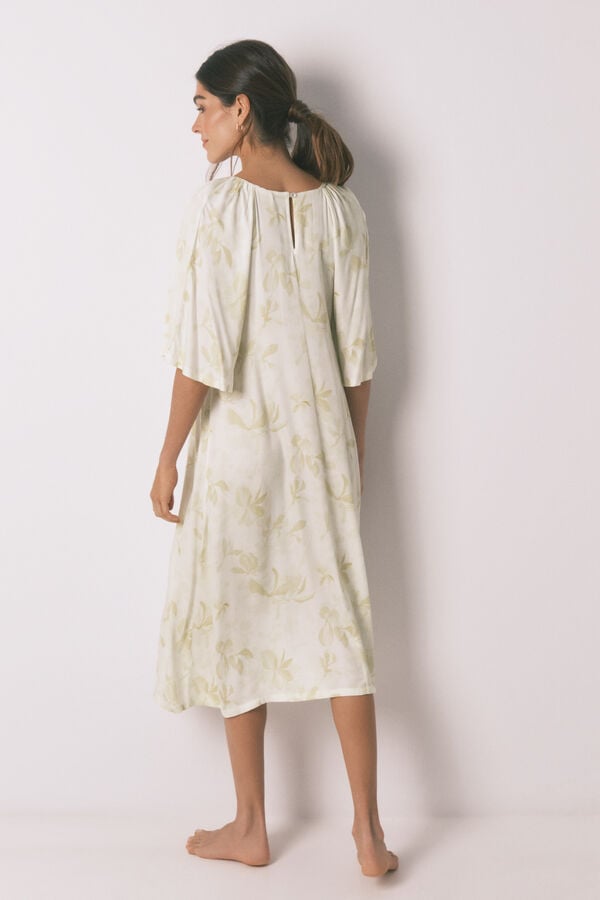 Women'secret Camisa de dormir comprida estampada manga larga estampado