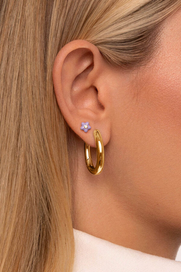 Womensecret Loose Earring Sakura Silver Gold Plated estampado