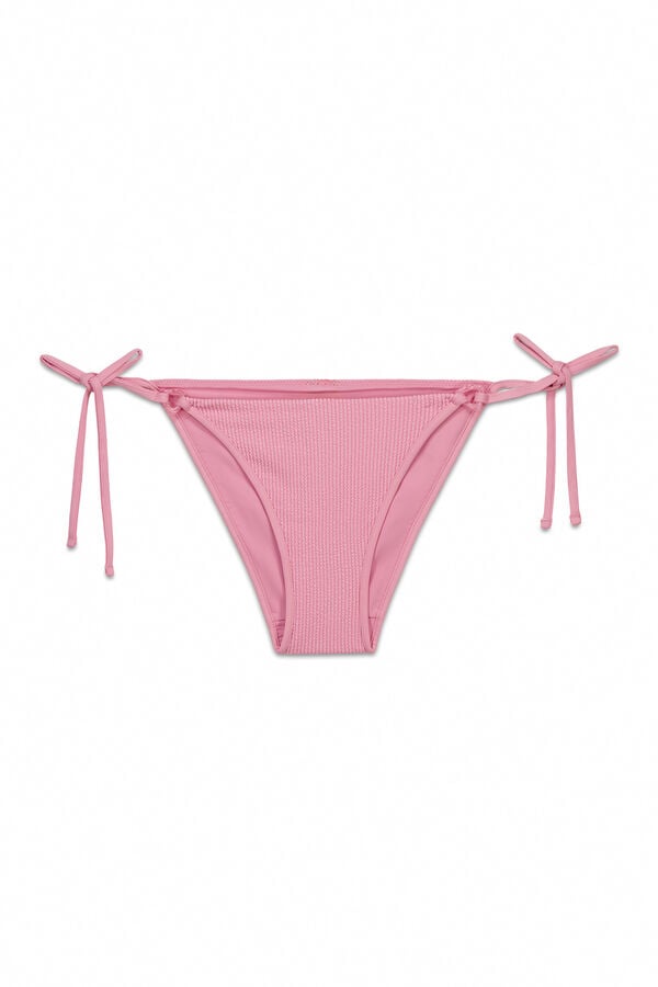 Women'secret Cuecas de biqu&iacute;ni brasileiras textura crinkle rosa rosa