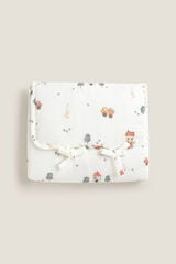 Textura Trocador de algodão com casinhas branco