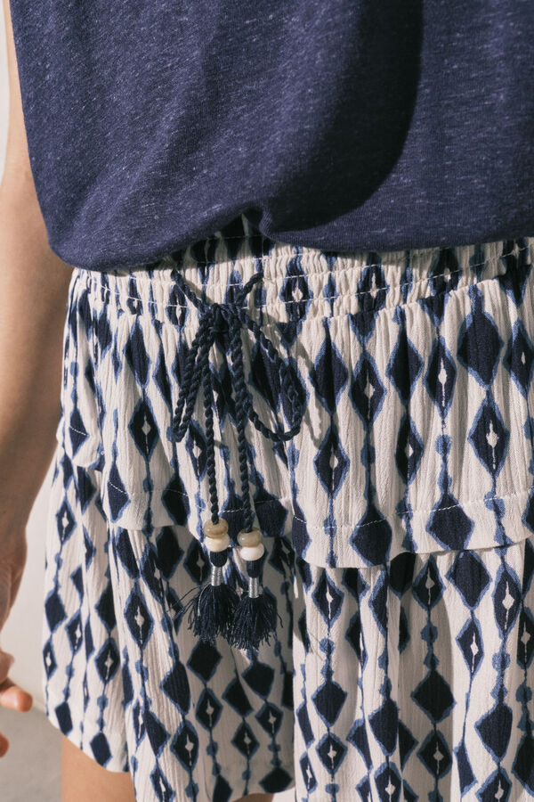 Women'secret Cal&ccedil;&otilde;es de voil estampado azul azul