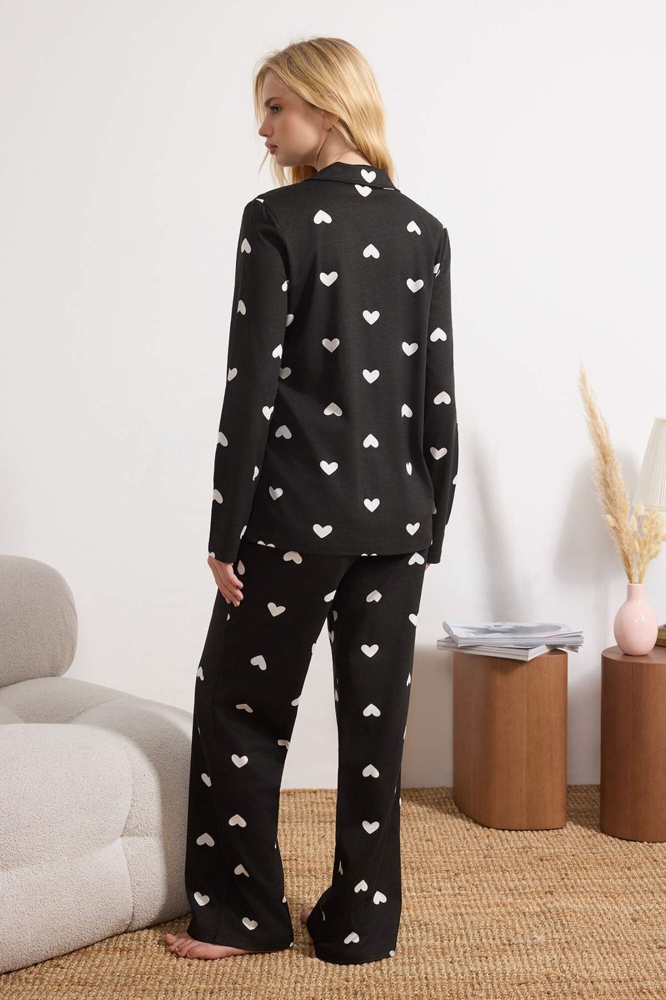 Trendyol Pijama com estampado de cora&ccedil;&otilde;es