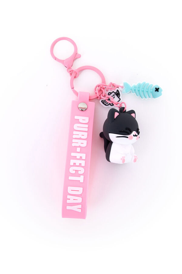 Mr. Wonderful Llavero con colgante Gato - Purr-fect day estampado