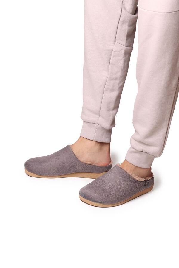 Womensecret Slippers for men in grey fabric gris