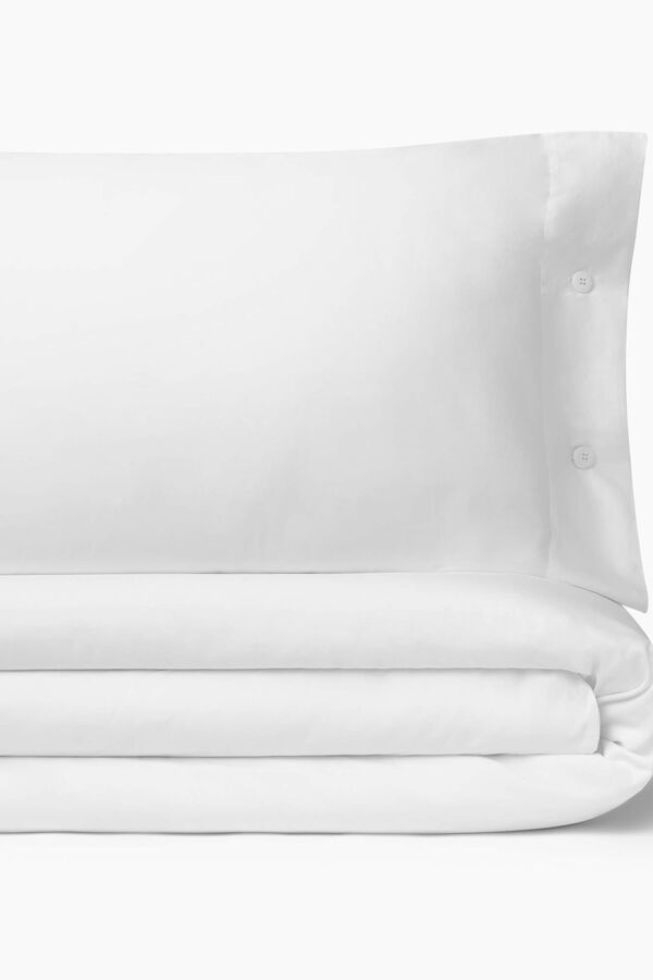 Textura Capa nórdica algodão cetim. Cama 135-140 cm. branco