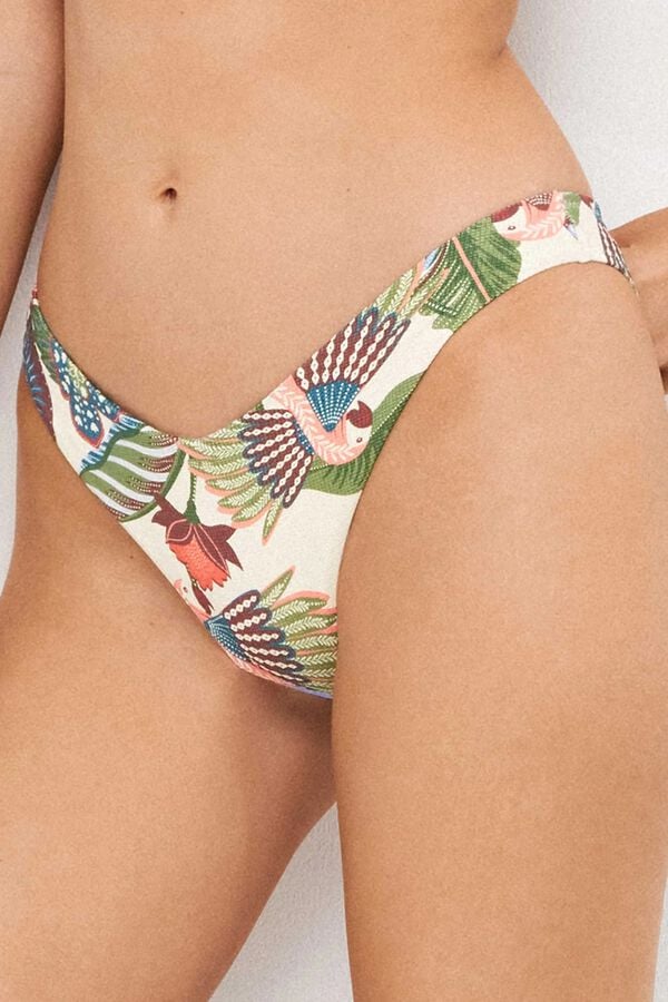 Gisela Cueca de biqu&iacute;ni com corte em V branco