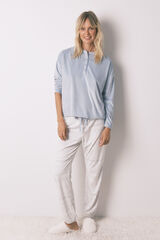 Women'secret Pijama comprido polar suave azul azul