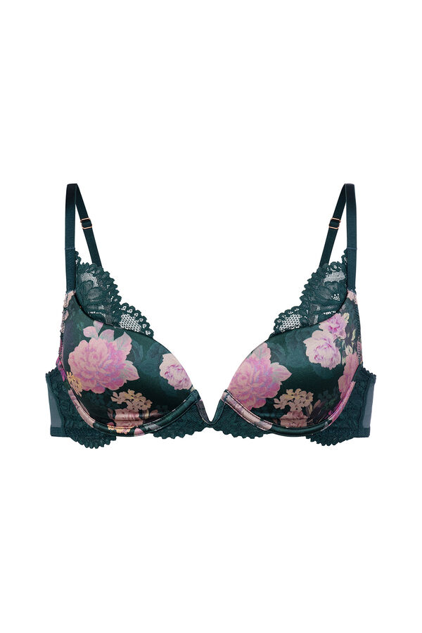 Dorina Soutien decote profundo floral Anahi verde