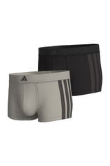 Adidas Pacote com 2 boxers elásticos Active Flex Cotton 3 Stripes cinzento