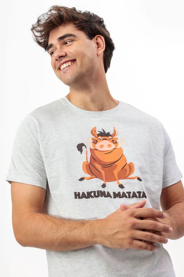 Admas Pijama curto Hakuna Matata cinzento