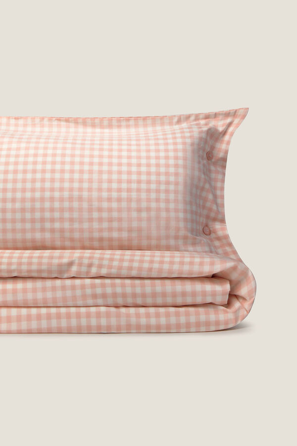 Textura Capa de edredom xadrez rosa