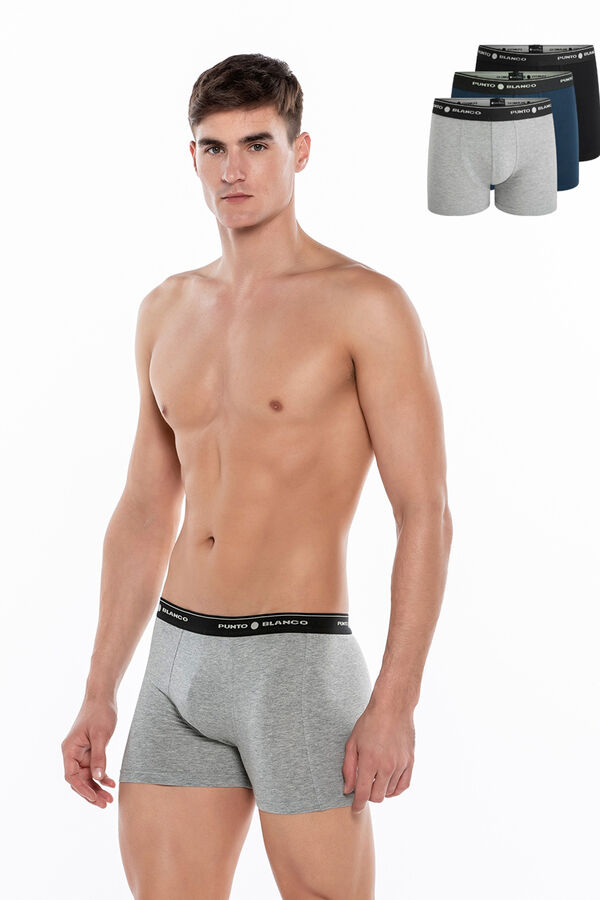 Punto Blanco Pack de 3 boxers de algodão estampado