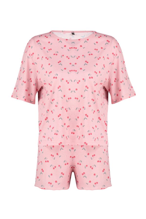 Trendyol Conjunto de pijama curto cerejas estampado