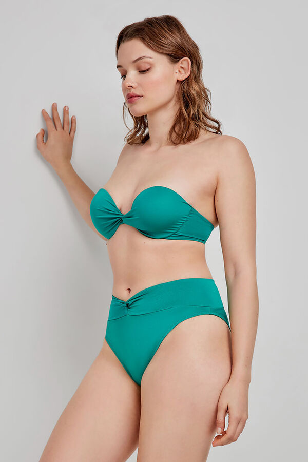 Gisela Cueca biquíni alta verde verde