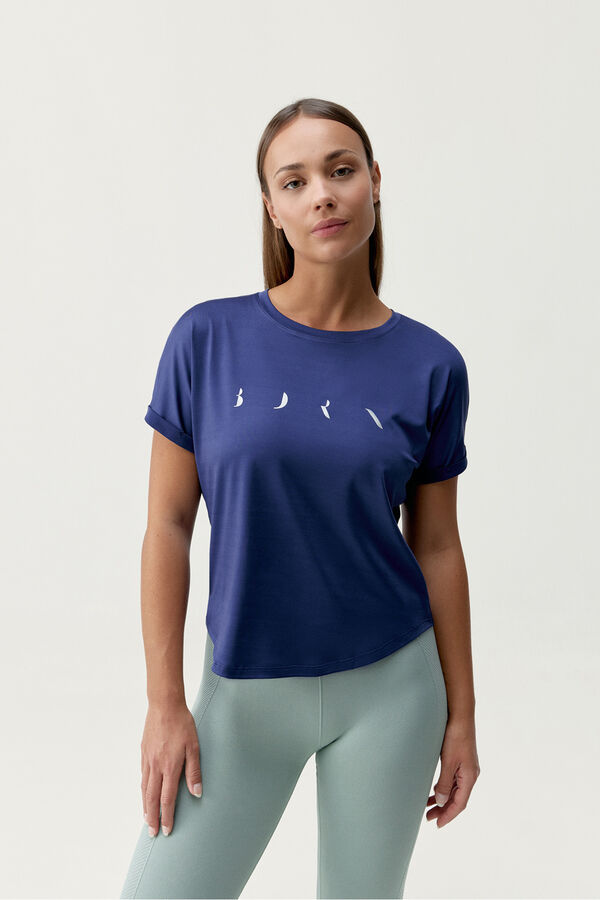 Born Living Yoga Camisa preta Azami azul