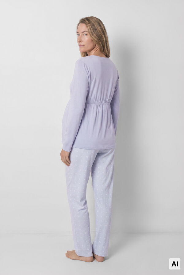Women'secret Pijama comprido maternity capri azul azul