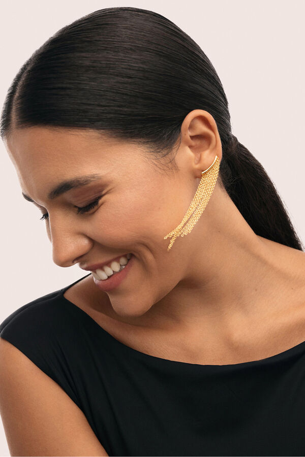 Singularu Pendientes Tamara Cascada Ba&ntilde;o Oro amarillo