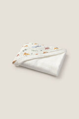 Textura Toalha com capuz estampado selva branco
