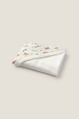 Textura Toalha com capuz estampado selva branco