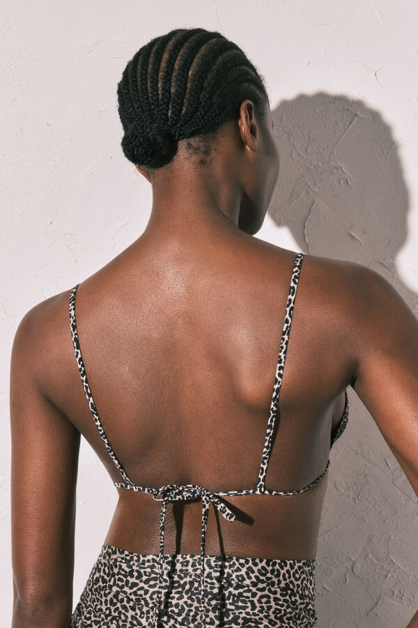 Women'secret Top de biqu&iacute;ni triangular animal print branco