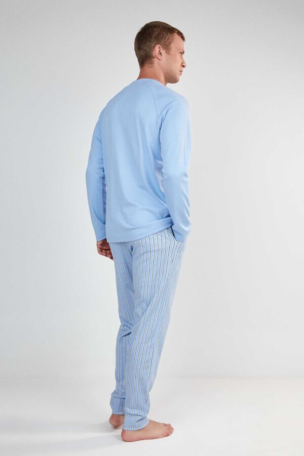 Gisela Pijama de homem comprido azul