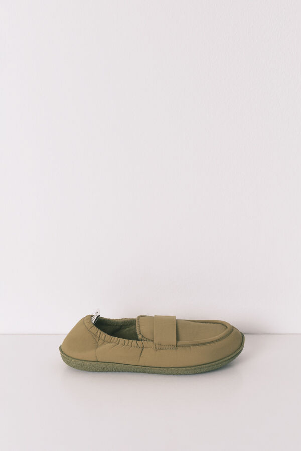 Women'secret Chinelos de quarto mocassim verde bege