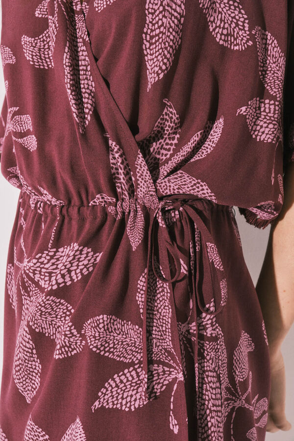 Women'secret Camisola curta estampado flores vermelho
