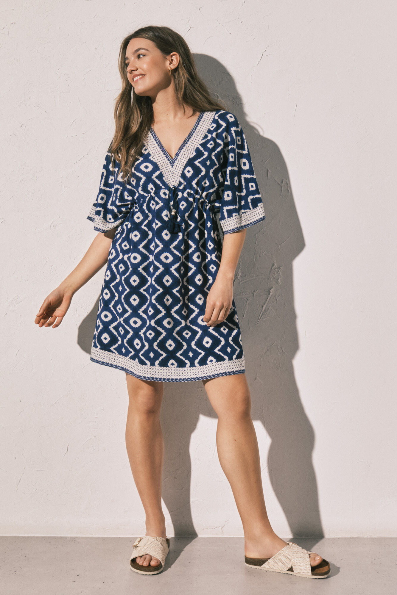 Women'secret Vestido camisola curto estampado azul