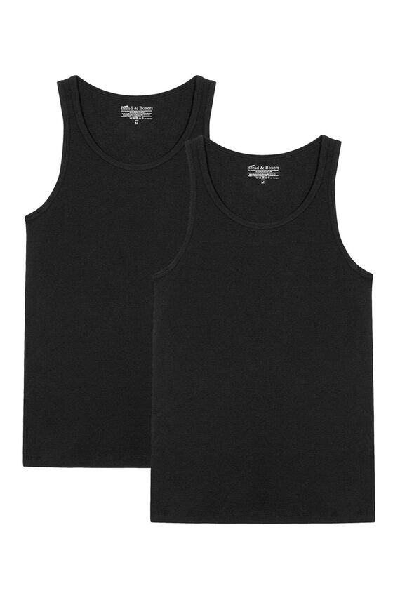 Pack 2 camisetas sin mangas de algodón orgánico negras