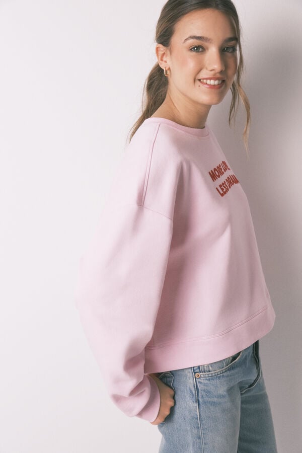 Women'secret Sweatshirt em algod&atilde;o rosa rosa