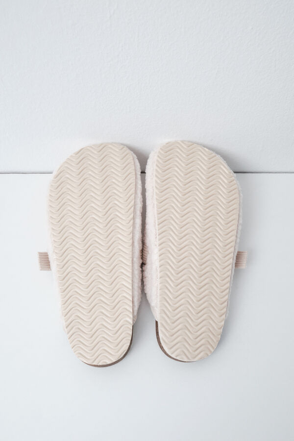 Women'secret Chinelos de quarto tamanco borrego bege