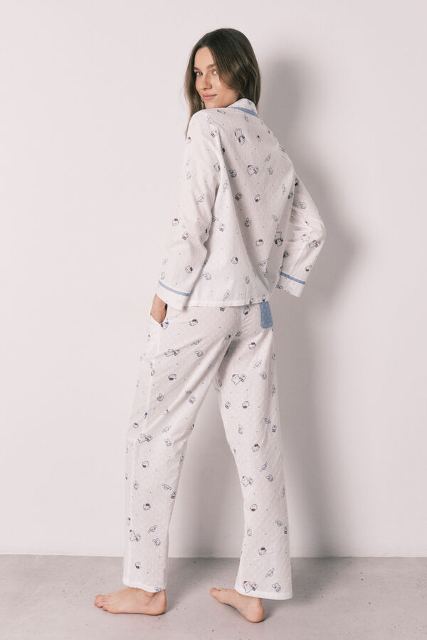 Women'secret Pijama camiseiro comprido da Hello Kitty em algod&atilde;o  bege