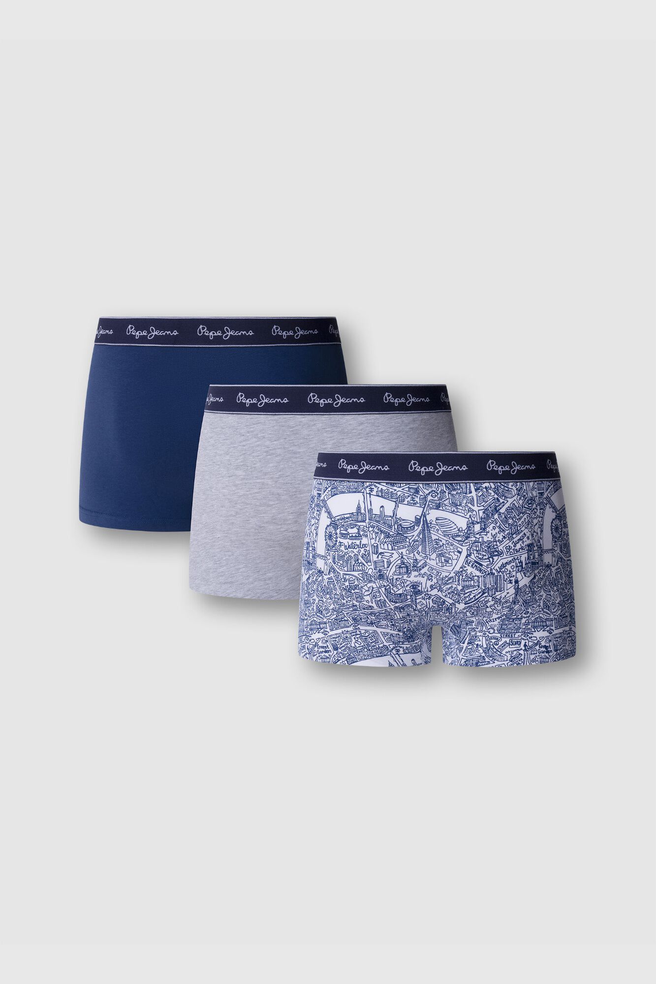 Pepe Jeans Pack 3 boxer liso y estampado