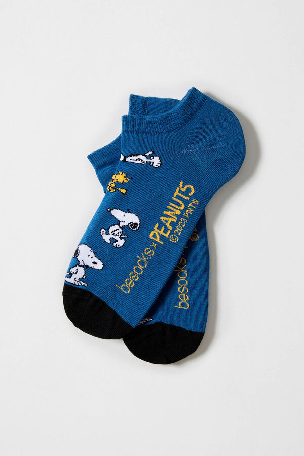 Besocks Calcetines tobilleros Snoopy algod&oacute;n org&aacute;nico azul
