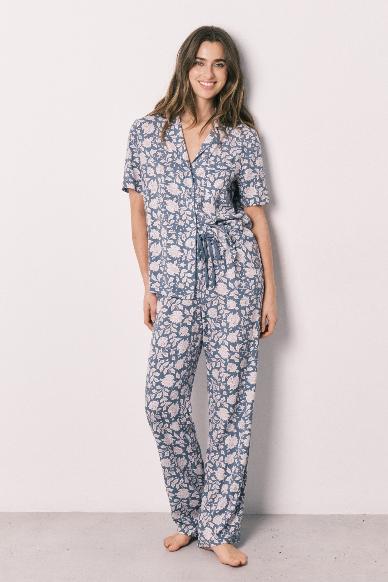 Women'secret Pijama camiseiro estampado de flores viscose