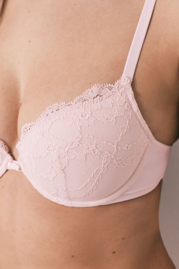Women'secret Soutien cl&aacute;ssico com enchimento em renda rosa BEAUTIFUL rosa