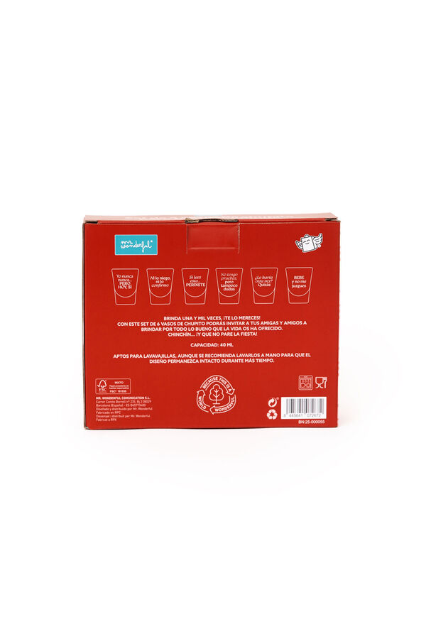 Mr. Wonderful Conjunto de 6 copos de shot para brindes infinitos estampado