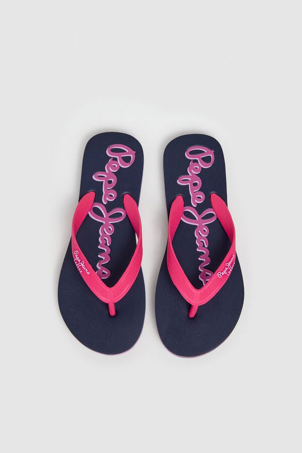 Pepe Jeans Chinelos de tiras largas com sola &agrave;s riscas rosa