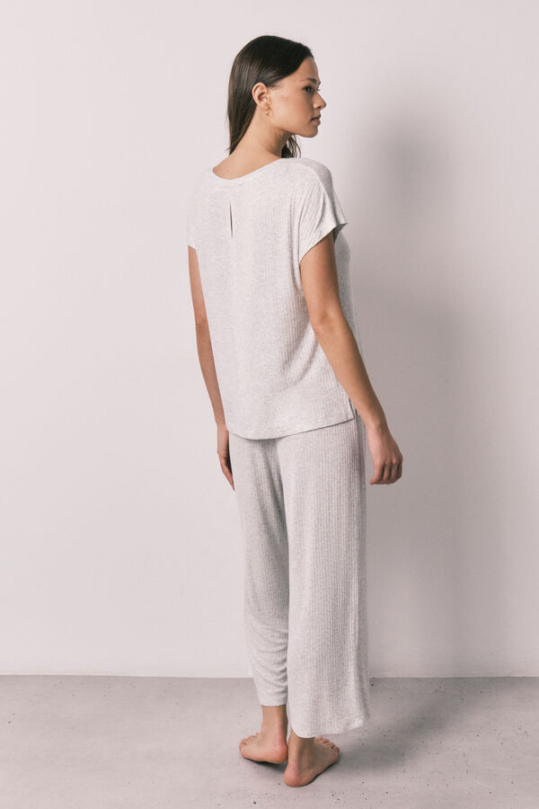 Women'secret Pijama Capri suave em viscosa cinzento cinzento