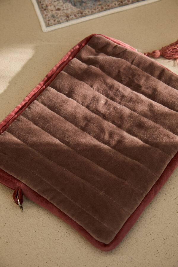 Calma House Capa acolchoada para laptop Osaka Earth-Tone Velvet vermelho