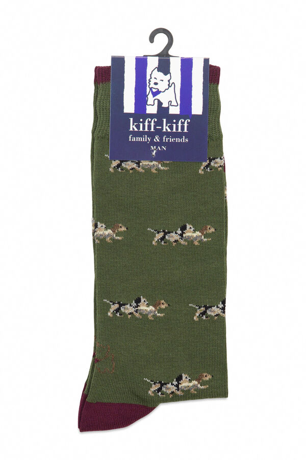 Kiff-Kiff Meia masculina de meia regular verde
