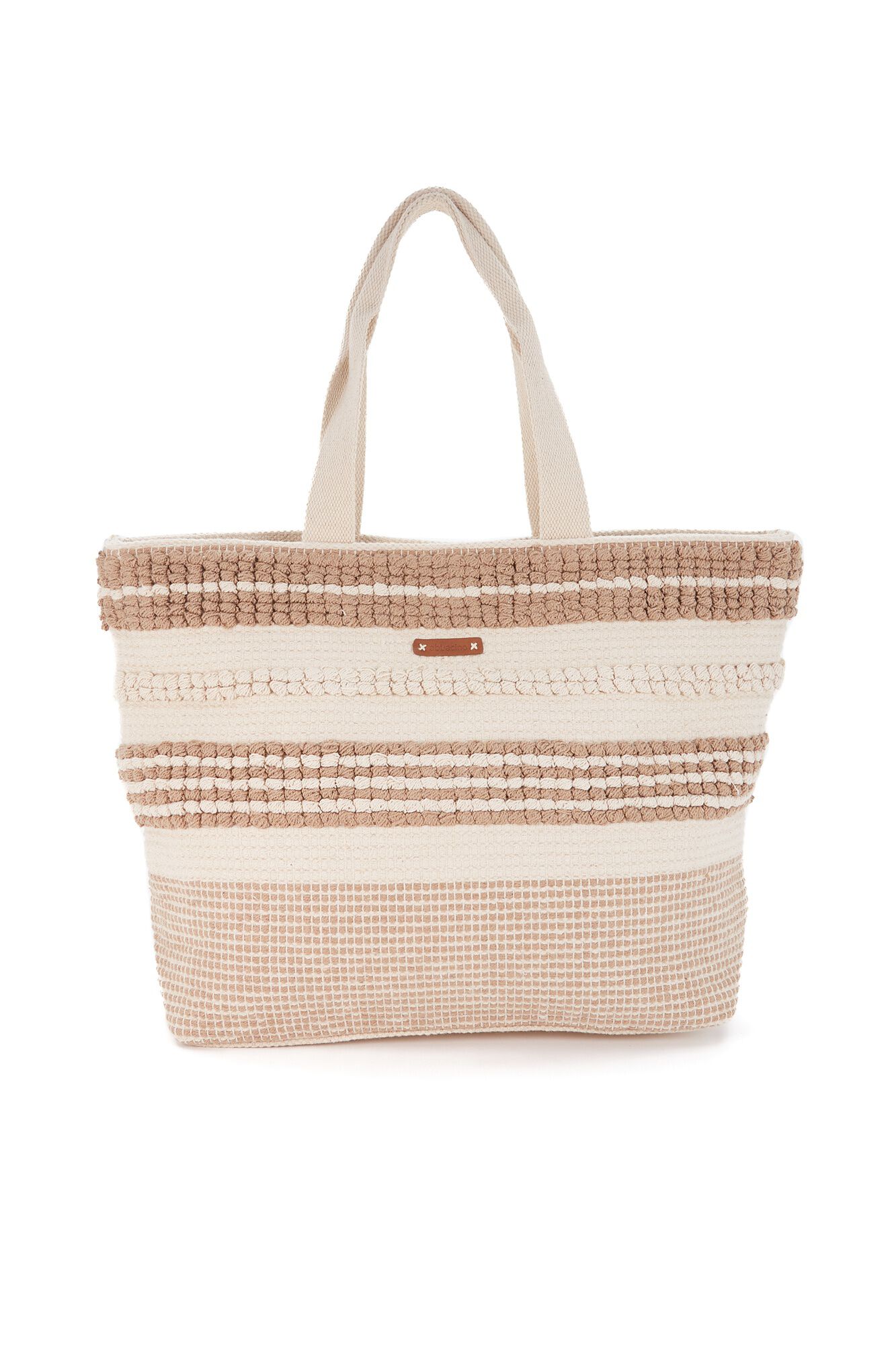 Abbacino  Cesto de praia bordado bege