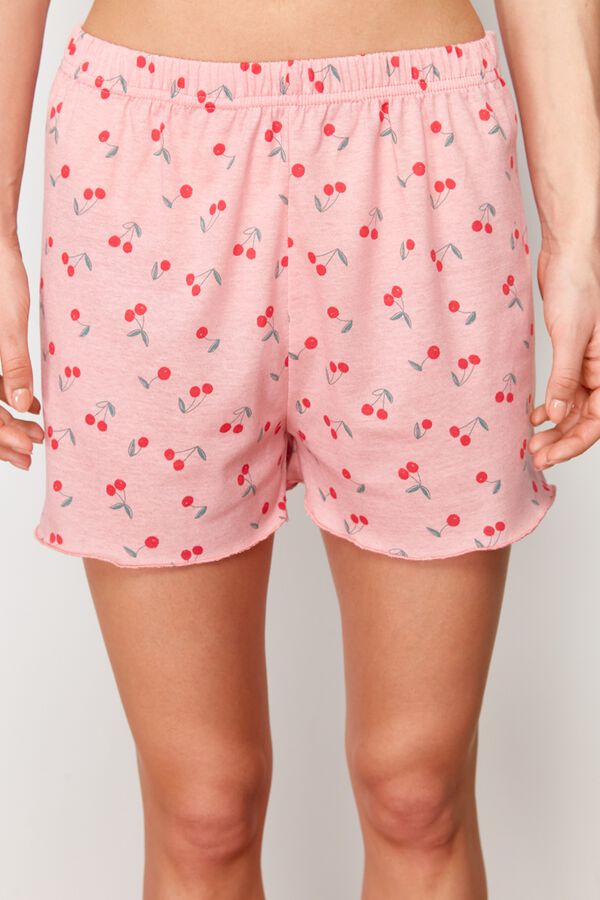 Trendyol Conjunto de pijama curto cerejas estampado