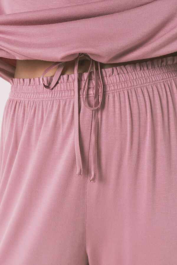 Women'secret Pijama Capri de viscose rosa com soft touch rosa