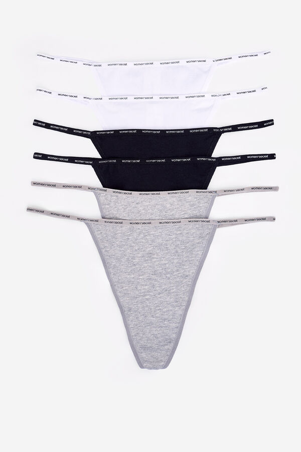 Women'secret Pack 6 bragas tangas de algod&oacute;n estampado