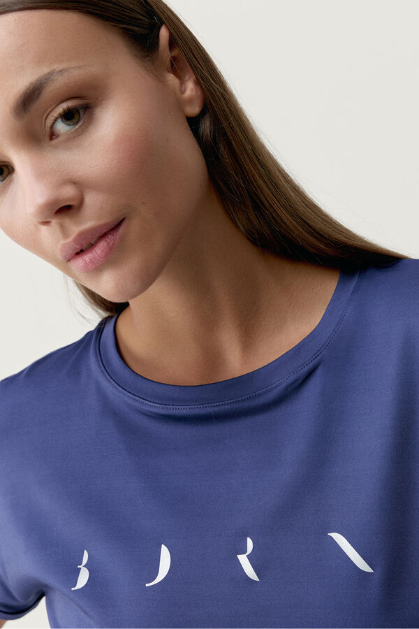 Born Living Yoga Camisa preta Azami azul